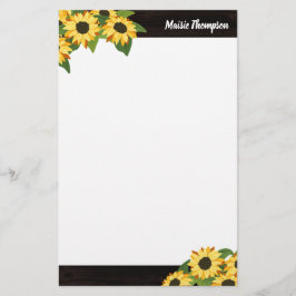 Papelaria Girassol Russo E Madeira Com Seu Nome