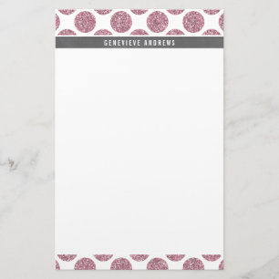 Papelaria Glitor de bolinhas muito bonito, de cor rosa para