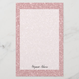Papelaria Glitter de Rosa de empoeiramento personalizado
