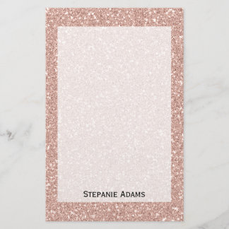 Papelaria Glitter Dourado Rosa personalizado Faux