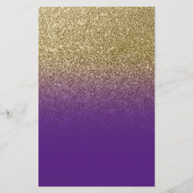Papelaria Glitter Dourado Roxo Real (Frente)