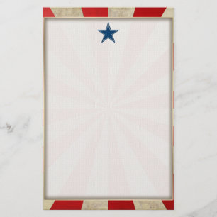 Papelaria Glória envelhecida - vermelho, branco e azul