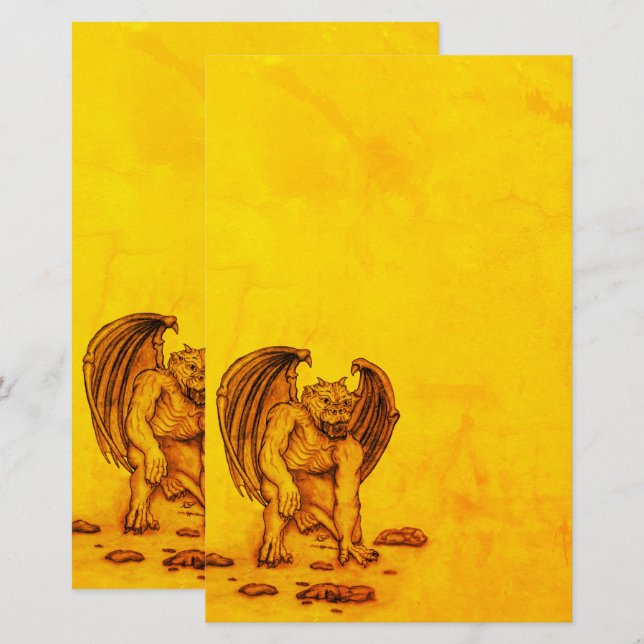 Papelaria Golem Gargoyle (Frente/Verso)
