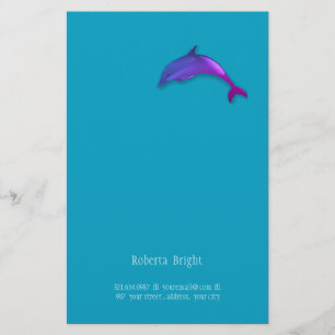 Papelaria Golfinho gráfico bonito no roxo cor-de-rosa