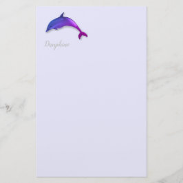 Papelaria golfinho roxo na lavanda