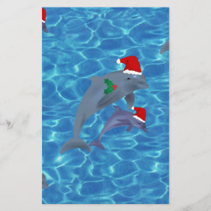 Papelaria golfinhos-de-santa-claus