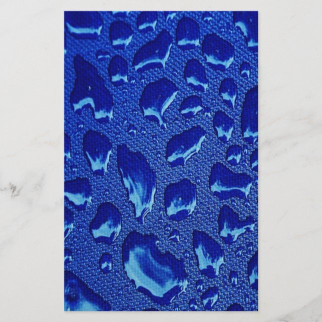 Papelaria Gotas de Água Azul Profunda (Frente)