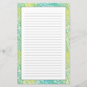 Papelaria Gradiente Amarelo E Azul Da Vintagem Floral