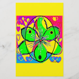Papelaria Grande flor assinada por design de arte original m
