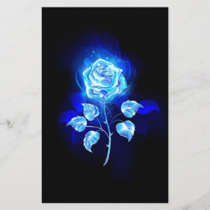 Papelaria Gravação de Rosa Azul