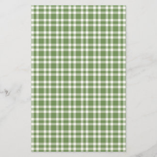 Papelaria Green White Plaid Pattern