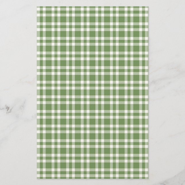 Papelaria Green White Plaid Pattern (Frente)
