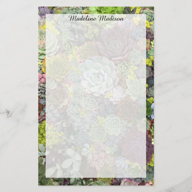 Papelaria Greenery Succulents (Frente)