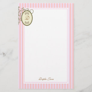Papelaria Guloseima cor-de-rosa das listras - papel de carta