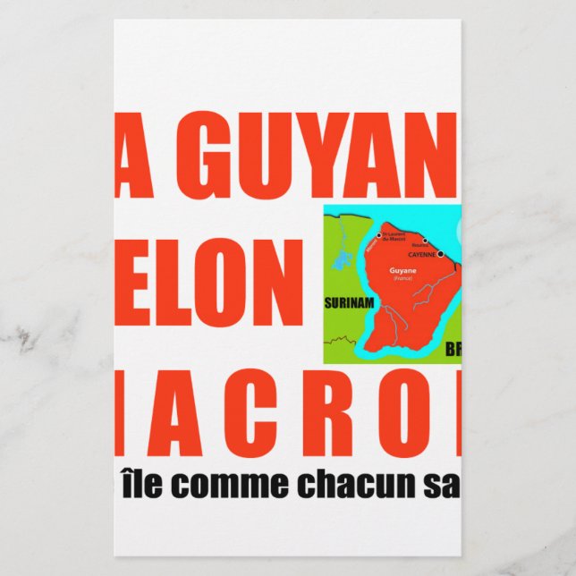 Papelaria Guyane selon Macron est une île (Frente)