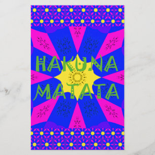 Papelaria Hakuna Matata Belos Design de Cores Incríveis