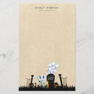Papelaria Halloween Graveyard Spooky Esqueleto Bonito e Fant