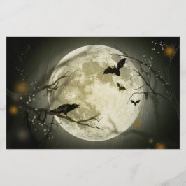 Papelaria Halloween Moon Spooky Crows