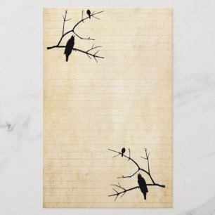 Papelaria Halloween Raven e Owl Old Paper Papel de carta