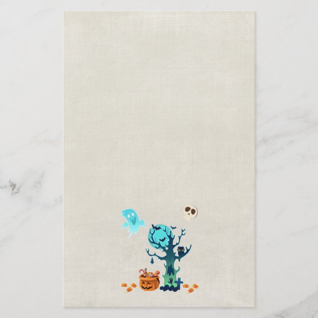 Papelaria Halloween Spooky Ghosts Bats Skulls & Candy (Frente)