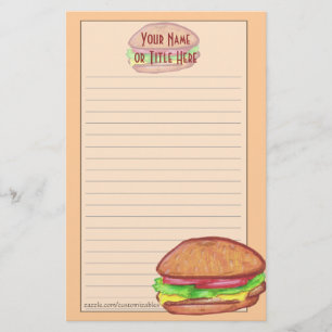 Papelaria Hamburger Stationery