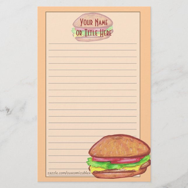 Papelaria Hamburger Stationery (Frente)