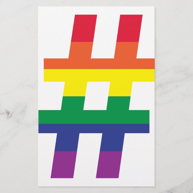 Papelaria hashtag, Sinalizador arco-íris (Frente)