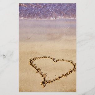 Papelaria Heart Sand Beach Ocean Romantic Namorados - Person