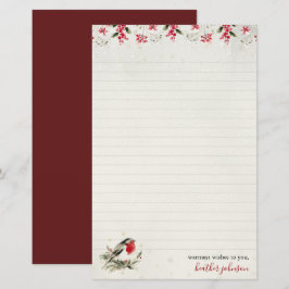 Papelaria Hearthlight Notas Robin do Inverno Personalizado