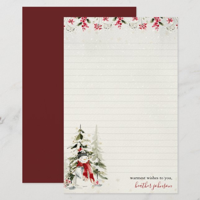 Papelaria Hearthlight Notes Inverno Boneco de Neve Personali (Frente/Verso)