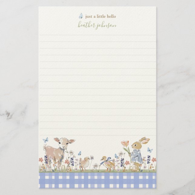 Papelaria Hearthlight Notes Spring Soft Meadow Gingham (Frente)