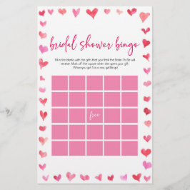 Papelaria Hearts Bridal Shower Bingo Bridal Shower Game