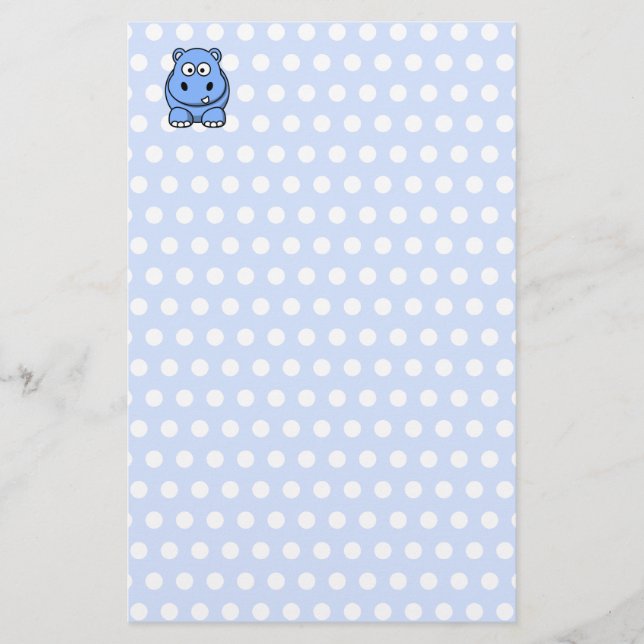 Papelaria Hipopótamo Azul Fofo (Frente)