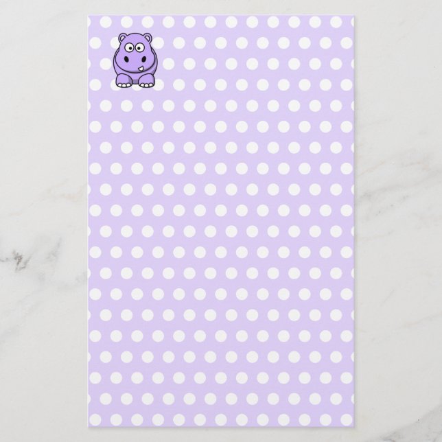 Papelaria Hipopótamo Lavanda Fofo (Frente)