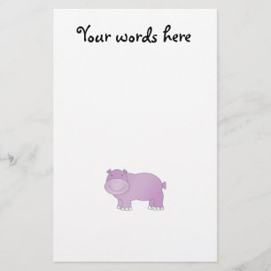 Papelaria Hipopótamo roxo bonito