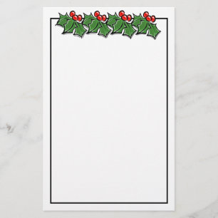 Papelaria Holly Berries e folhas Cereja de Natal