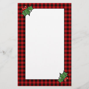 Papelaria Holly deixa a xadrez clássica de búfalo vermelho s