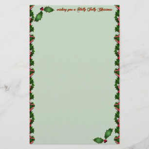 Papelaria Holly Jolly — Papel de carta de Natal