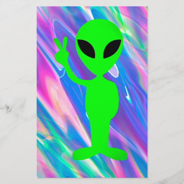 Papelaria holograma de alienígena (Frente)