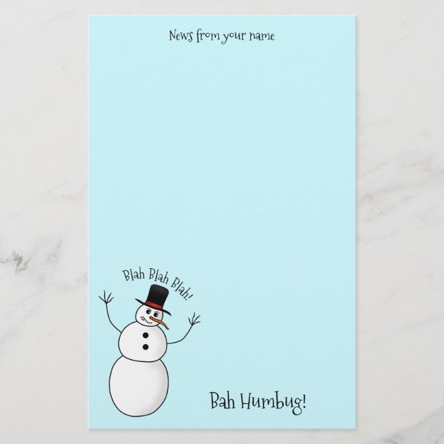 Papelaria Homem de neve extremamente rude (Frente)