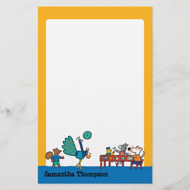 Papelaria Hora do Snack da Pré-escola de Maisy e Amigos (Frente)