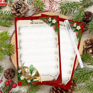 Papelaria Horn Vintage Sheet Music Natal