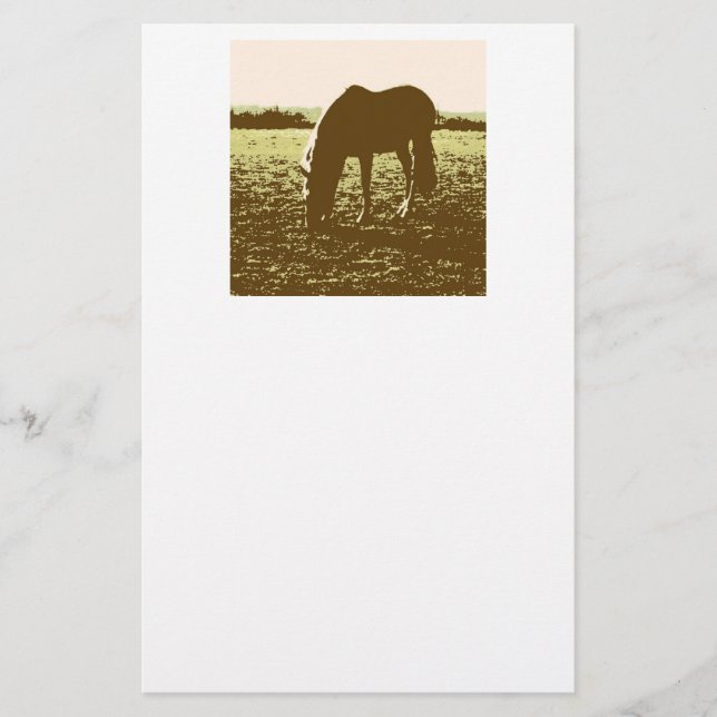 Papelaria Horse Grazing Pop Art (Frente)
