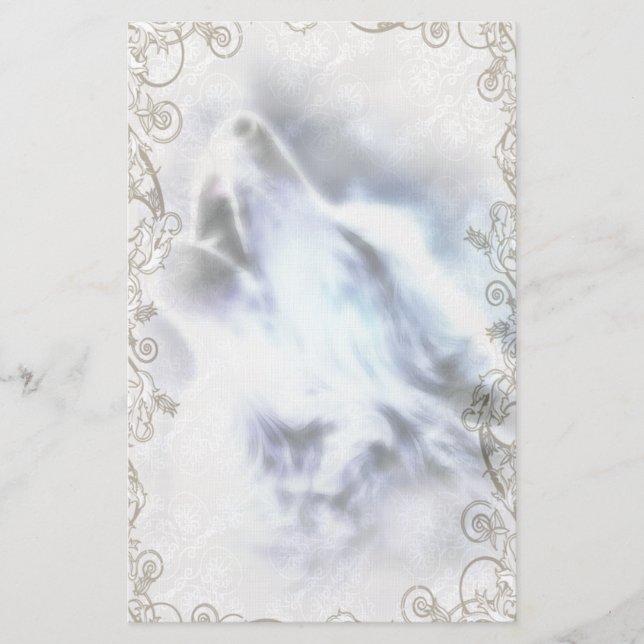 Papelaria Howling Wolf Native American Stationery (Frente)