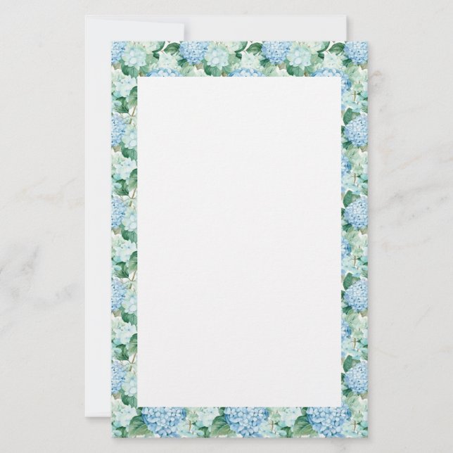 Papelaria Hydrangea Flowers Stationery Paper (Frente)