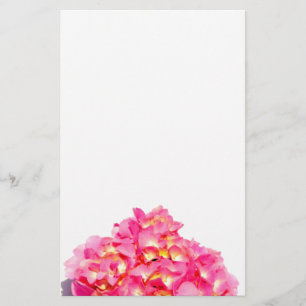 Papelaria Hydrangeas cor-de-rosa, floral romântico