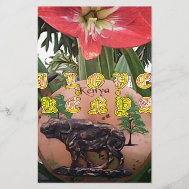 Papelaria I (Coração) Patch de Buffalo do Quênia/Impressão (Frente)