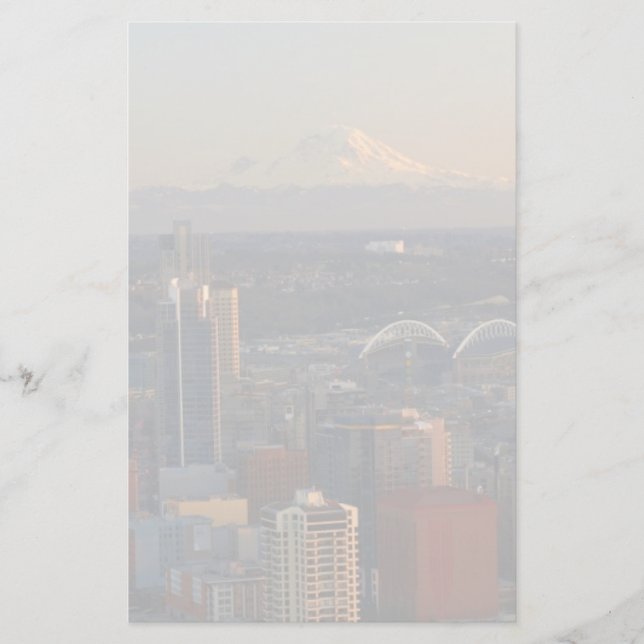 Papelaria Ideia aérea da skyline 2 da cidade de Seattle (Frente)