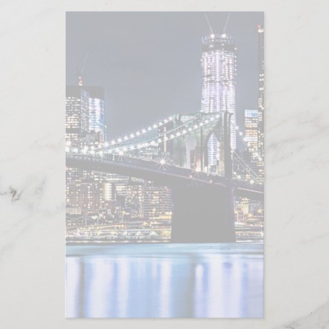 Papelaria Ideia da reflexão da ponte de Brooklyn de New York (Frente)