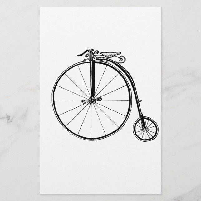 Papelaria Ilustração da Bicicleta Penny Farthing (Frente)